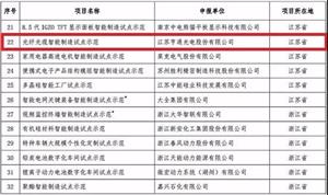 亨通光电入选国家工信部2018年智能制造试点示范项目